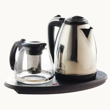 2L Electric Kettle with 1L Glass Tea Maker Tray, Auto Shut Off and Overheat Protection