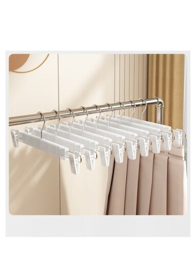 Pants Skirt Hangers with Strong Clips, Lightweight Durable Space Saving Clip Hanger for Household Closet Dormitory Clothing Storage