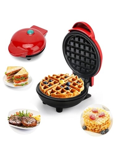 INFLUX Mini Waffle Maker 3-in-1 &ndash; Toaster, Pancake Maker, and Sandwich Grill &ndash; Essential Kitchen Appliance for Waffles, Toasties-Small Pancake For Brownies, Cookies, Calzones and Hash Browns