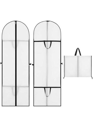 Garment Bag, Suit Bags for Travel and Storage, Gusseted Suit Cover Protector, Dress Garment Bags for Hanging Clothes, Dust Cover and Reusable for Suits and Coats, Zipper Garment Bag (Set of 2, 71Inch)