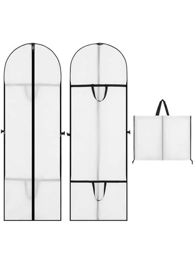 Garment Bag, Suit Bags for Travel and Storage, Gusseted Suit Cover Protector, Dress Garment Bags for Hanging Clothes, Dust Cover and Reusable for Suits and Coats, Zipper Garment Bag (Set of 2, 71Inch)