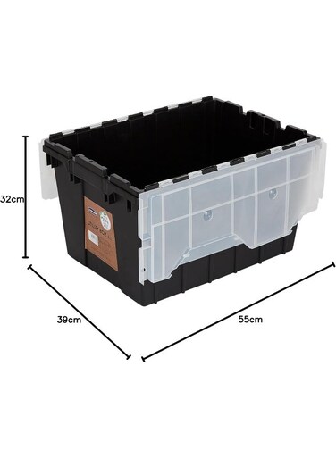 55L Utility Storage Plastic Box 55 x 39 x 32 cm (Grey) Grey
