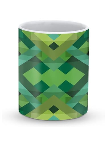 Stylizedd Designer Printed Coffee Mug with Heavy Duty Handle 11oz Ceramic Personalised Gift Mugs Cup [Microwave Safe &amp; Dishwasher Proof ] - Geometric Reflections