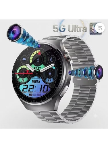 Nodizz N61 high Definition Large Screen Waterproof 5G Digital Front Camera Sim Waterproof Droplet Screen Video Call Instagram Android Smart Watch, Long Battery Life for App Store &amp; Android (Silver)