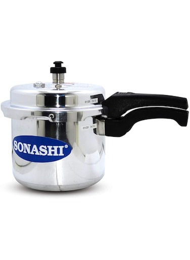 SONASHI SPC-230 Pressure Cooker &ndash; Heavy-Base Aluminium Pressure Cooker with Whistling Weight Valve, Extra Strong Lugs, Mirror Polish   Home Appliances