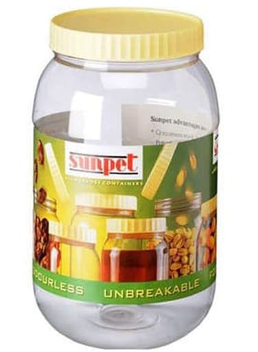 Round Spice Jar White/Yellow 3000ml