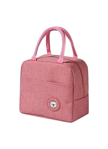 Lunch bag lunch box bag with Insulated Material for Women Man Office School College Beach Picnic Fishing Hiking Travel Cooler Tote Bag ( Pink )