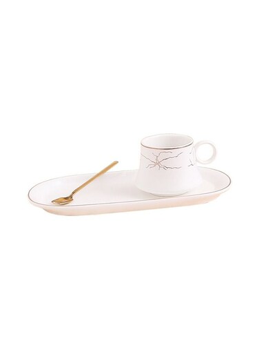 Capacity Ceramic Coffee Cup And Snack Saucer Afternoon Tea