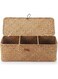 Seagrass Storage Basket with Lid Rectangular Small Woven Shelf Baskets with Sections for Organize Snack Toys Tampon