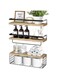 Wall Mounted Floating Shelves with Towel Bar and Storage Basket &acirc;&euro;&ldquo; 3-Tier Bathroom Organizer for Toiletries, Towels, Plants, and Decor &acirc;&euro;&ldquo; Space-Saving Wood Shelves with Black Metal Frame Beige