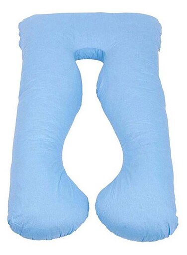 World U-Shaped Comfortable Maternity Pillow Cotton Blue 75 x 125cm