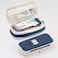Angoo Macaron Double-layer Retractable Large-capacity Pencil Case Stationery Box - Dark Blue