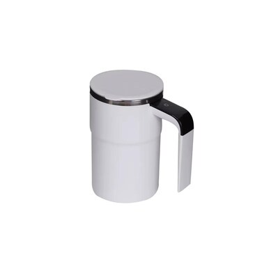 Smart Electric Stirrer Cup, IPX7 Waterproof, 304 Steel, Double-Click Mix, White &ndash; Sleek &amp; Durable