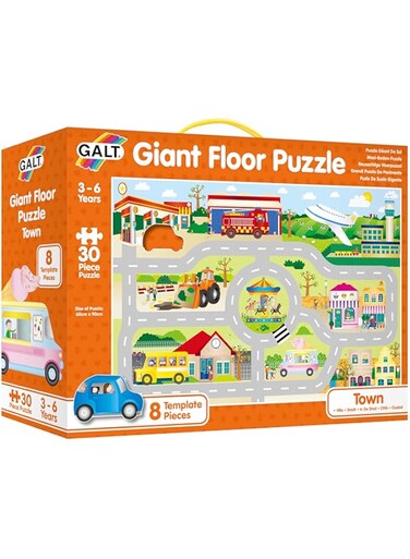 Galt Toys Giant Floor Puzzle Town, Jigsaw And Road Track For Children, Galt America, 1005023