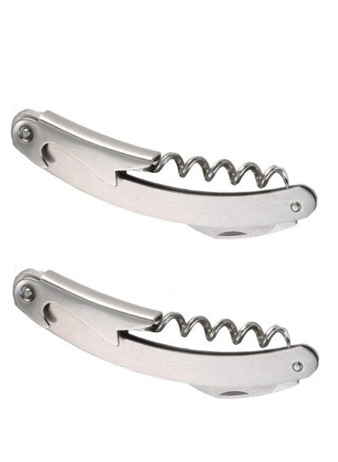 Wine bottle opener wine Classic Waiter&acirc;&euro;&trade;s Corkscrew 3-in-1 Wine Bottle Opener Waiters Corkscrew Double Hinged Corkscrew + Serrated Foil Cutter Cap Opener Set Of 2