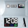 Crony 717 White Words Wall Clock Digital Clock Large Display, 11.4" Digital Calendar Alarm Day Clock With Wireless Remote Control