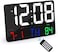 Crony 717 White Words Wall Clock Digital Clock Large Display, 11.4" Digital Calendar Alarm Day Clock With Wireless Remote Control