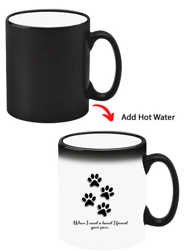 Color Changing Heat Sensitive Ceramic Mug, Image Revealed When HOT Liquid is Added! paw print