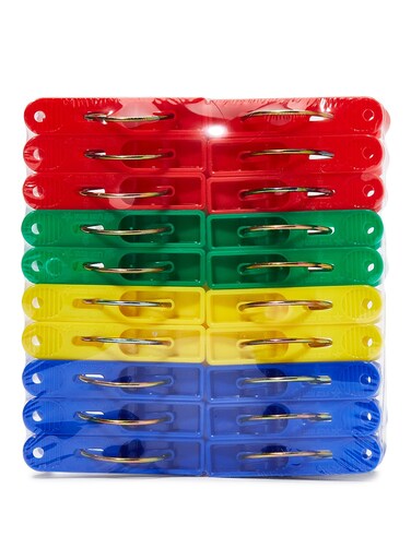 Star 20-Piece Laundry Clip Red/Blue/Green 16cm