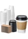 Fit Meal Prep 50 Pack 12 oz Disposable Coffee Cups with Lids, Sleeves, Leak-Proof To Go Coffee Cups with Lids, Durable Paper Cups for Hot Beverage, Home, Office, Party