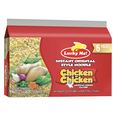 Lucky Me! Chicken Flavour Instant Noodles, 55g Pack of 6