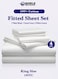 4-Piece Luxury King Size White Bedding Set &acirc;&euro;&ldquo; 100% Cotton, 180 TC   Duvet Cover 220x240cm, Fitted Sheet 200x200+30cm &amp; 2 Pillow Cases 50x75cm