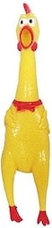 HALAMODO Squeeze Shrilling Screaming Chicken Squawking Chicken Fun Dog, Toy Prank Novelty Toy Squawking Chicken Toys for Pets or Kids（30cm）
