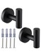 Nolimas Matte Black Towel Coat Hooks SUS304 Stainless Steel Bathroom Clothes Garage Hotel Cabinet Closet Sponges Robe Hook Wall Mounted Round Kitchen Heavy Duty Bath Door Hanger 2 Pack