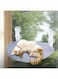 Cat Window Perch, Foldable Sunbath Cat Bed with Cat Teaser, Cat Hammock with Solid Metal Frame and Soft Cover, Space Saving Window Mounted Cat Hammock (Grey, Lint)
