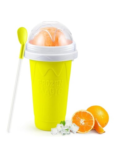 CITTA Quick Freeze Slushie Maker Cup - BPA-Free Silicone Magic Smoothie Cup - Ideal Gift for Kids, Stocking Stuffers, White Elephant Presents