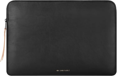 Comfyable Slim Protective Laptop Sleeve Compatible with 13 13.3 14 Inch MacBook Air &amp; MacBook Pro, Mac Travel Case, Laptop Pouch, Slim PU Leather Cover M4 M3 M2 M1 2025-2021, Black