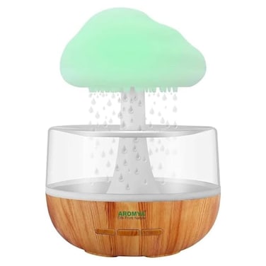 Rain Cloud Humidifier with Raindrop Sound and Night Light, Aromatherapy Diffuser, Mushroom Wa