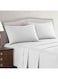 Linen Klub 2-Piece Single Bed Sheet Set &acirc;&euro;&ldquo; 100% Cotton Sateen Stripe Patterned &acirc;&euro;&ldquo; Size: 160x220cm + 1 Pillowcase 50x75 cm &acirc;&euro;&ldquo; Ultra-Soft, Luxury Hotel Collection Cotton White 160x220cm