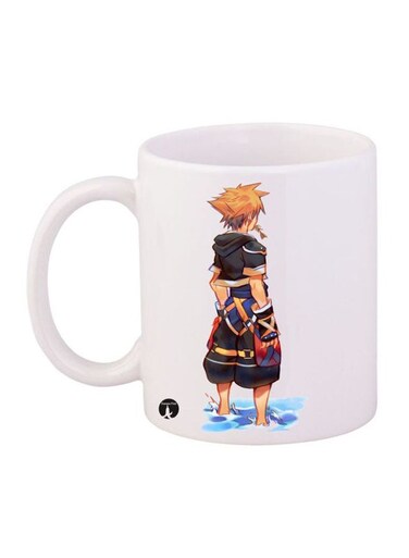 Video Game Kingdom Hearts Printed Mug White/Orange/Blue