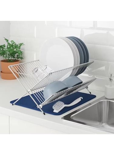 Blueberry Kvot Dish Drainer Galvanised Silver