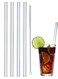 Clear Glass Straws, Reusable Drinking Straws for 30 oz RTIC/YETI Tumblers, Mason Jars, Pack of 4 with 1 Cleaning Brush