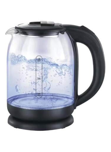 COMFET Illuminating Premium Glass Electric Kettle with 360&deg; Swivel Base-1.8L,1500W Fast Boil &amp; Easy to Clean, Blue LED, Boil Dry Protection &amp; Auto Shut Off, Anti-Scald Handle, Ideal for Home or Office