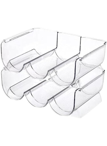 Stackable Plastic Wine Rack Holder For Pantry - Set of 2