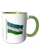 Uzbekistan Flag Printed Coffee Mug Green/White