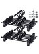 10 Pack Clip Pants Hangers, Adjustable Non-Slip Plastic Trouser &amp; Skirt Hangers, Stackable Clothes Hangers with Clips &acirc;&euro;&ldquo; 32x13cm (13x5 inch)(Black)