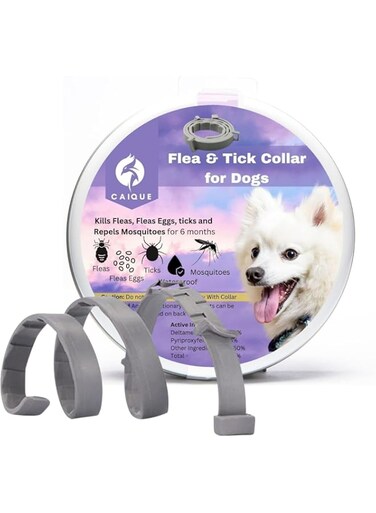 Dog Flea and Tick Collar, 8 months Protection, flea and tick treatment for dogs, Pet Dog Deworming Collar, Flea &amp; Tick Collar, Dog Calming Collar - 25Inches Adjustable size dog collar (Pack of 1)