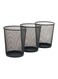 3-Piece Round Mash Waste Basket Trash Black