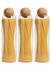 Glass Jar with Ball Cork Lid, Glass Canister with Wood Lid, Storage Container Jars for Coffee, Tea, Spice, Sugar, Salt, Set of 3 (3 PC, 1600ml)