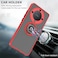 Honor X9b Case Flexible Silicone Protective Bumper, Camera Protection Thin Translucent Shockproof Matte Back Cover with 360 rotational Car Mount Magnetic Ring Holder For Honor X9b 5G 2023 (Black+Red)