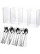 Acrylic Cutlery Storage Organizer with 4 Section, Cutlery Utensil Holder Storage Organizer Caddy for Kitchen Countertop Dining Room Home Desk Party Table - Holds Fork, Knife, Spoon, Silverware