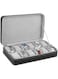 ELECDON Watch Box Organizer for Men, 12 Grid Watch Storage Box, PU Leather Watch Organizer Case Watch Zipper Display Case for Men Women, Fits Most Watch Band, Not Include Watch, 1 Pcs (Black)