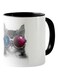 Piece Printed Kitty With Sunglass Mug White &amp; Black