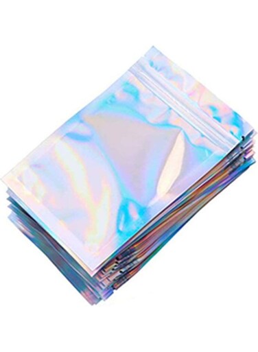 100-Piece Resealable Smell-Proof Foil Pouch Multicolour 10x15cm