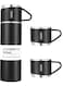 stainless steel thermos flask set gift box commercial gift vacuum insulated bottle hot drink water bottle cold drink water bottle (black)