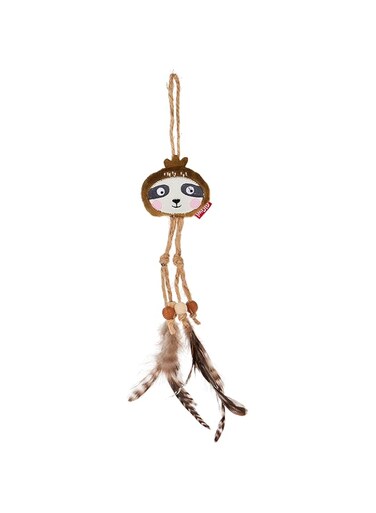 Gigwi Toy Sloth Catch &amp; Scratch Eco line with Slivervine Leaves and Natural Feather (7534)